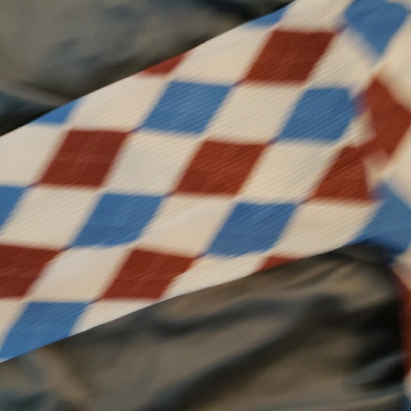 Womens Argyle Pattern Shirt - Blue, Cream and Brown - Picture 3 of 7